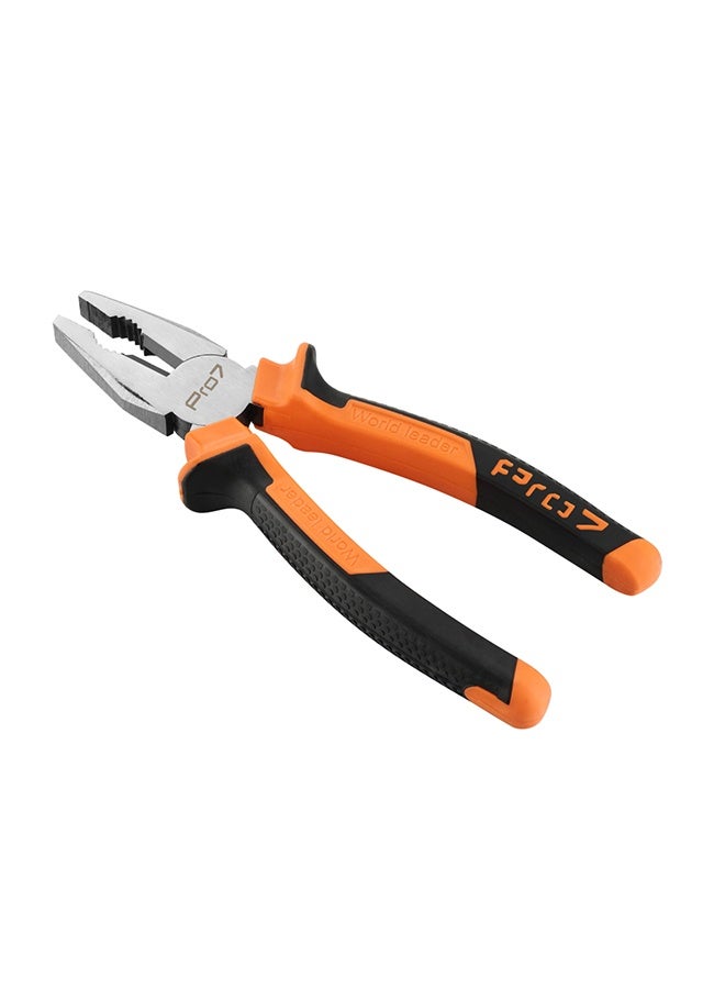 LAWAZIM Pro7 Combination Plier -8inch- Black and Orange - Rubber Handle Lineman Plier with Gripping, Twisting, Bending & Cutting Functions - Ideal for Electrical Work, Construction, Household Repairs - Image 3
