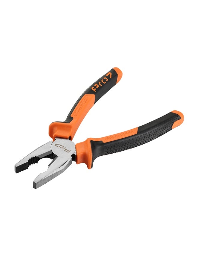 LAWAZIM Pro7 Combination Plier -8inch- Black and Orange - Rubber Handle Lineman Plier with Gripping, Twisting, Bending & Cutting Functions - Ideal for Electrical Work, Construction, Household Repairs - Image 2