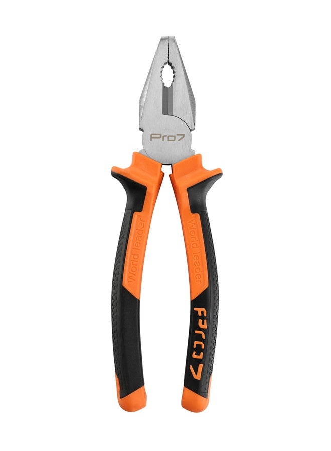 LAWAZIM Pro7 Combination Plier -8inch- Black and Orange - Rubber Handle Lineman Plier with Gripping, Twisting, Bending & Cutting Functions - Ideal for Electrical Work, Construction, Household Repairs - Image 4