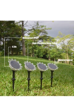 Generic Floating Pool Lights Solar Outdoor Sunflower Ip68 Waterproof Lighting Amphibious Pond Led Night Lamps for Garden Backyard Decor ( 2lights 1control )  - Image 2