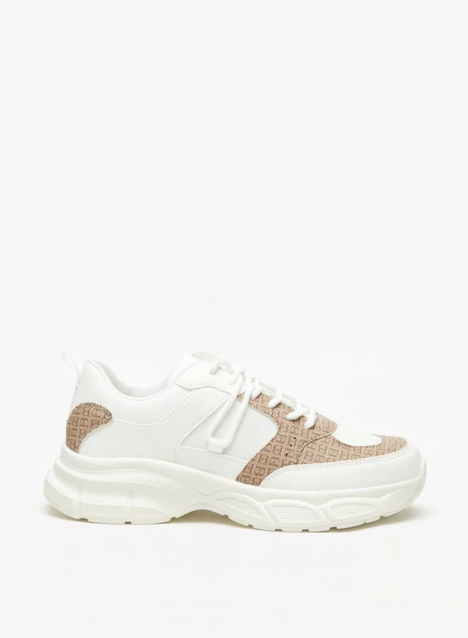 Flora Bella By Shoexpress Women's Monogram Print Casual Shoes Sneakers With Lace-Up Closure
