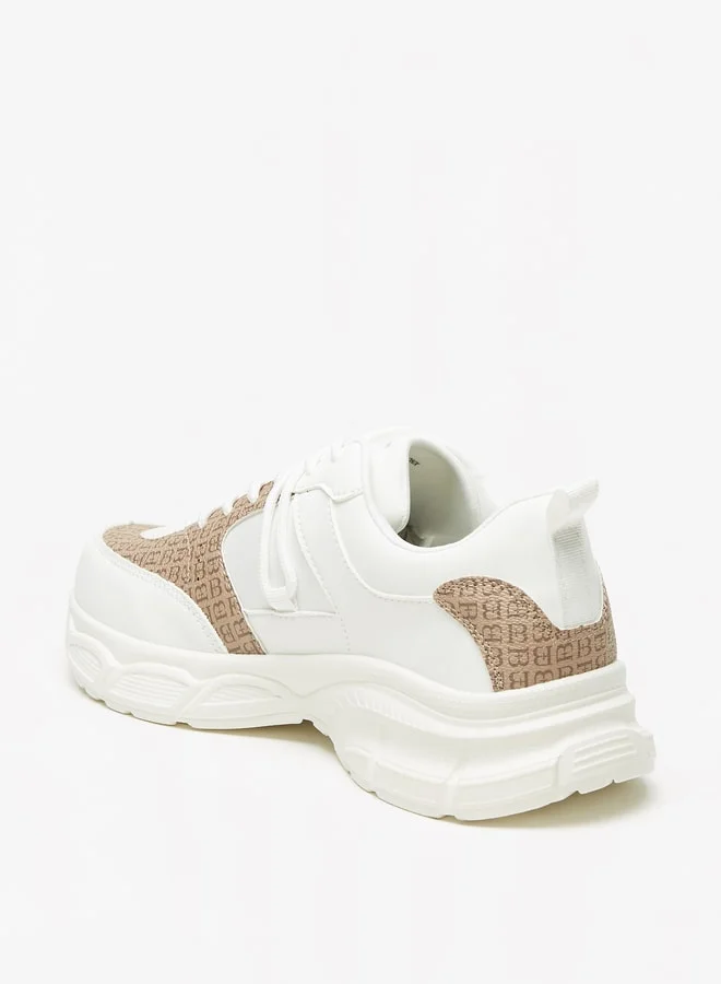 Flora Bella By Shoexpress Women's Monogram Print Casual Shoes Sneakers With Lace-Up Closure