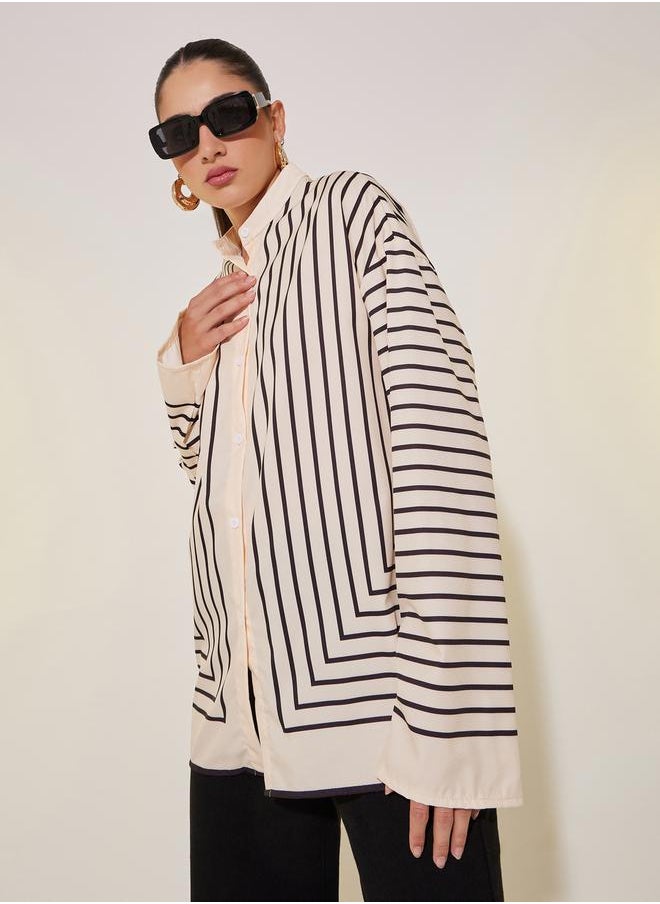 Styli - Striped Long Sleeve Regular Fit Shirt - Image 1
