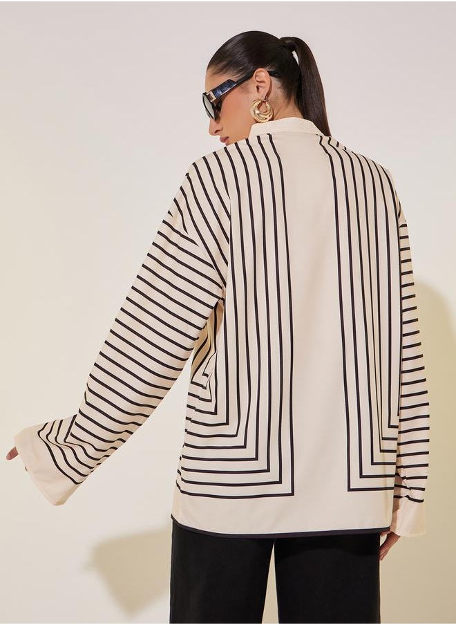 Styli - Striped Long Sleeve Regular Fit Shirt - Image 1