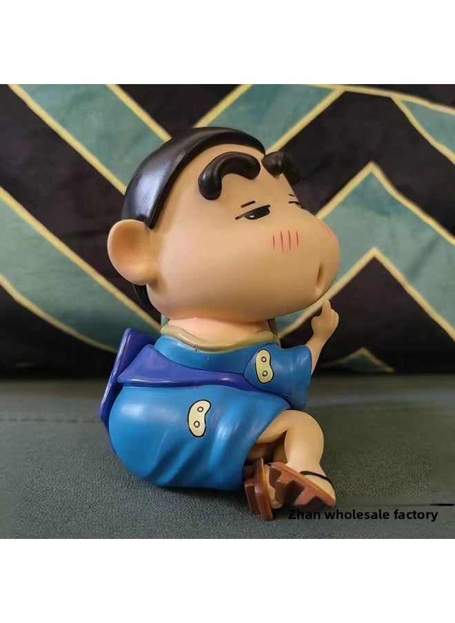 Generic - Funny Cute Kimono Crayon Small Girl Car Chassis Office Desktop Animation Decoration Doll Handmade-Color:[single] Kimono-xiaoxin- 8cm-Specifications:Collect + Follow Priority And Receive Traceless Glue - Image 1