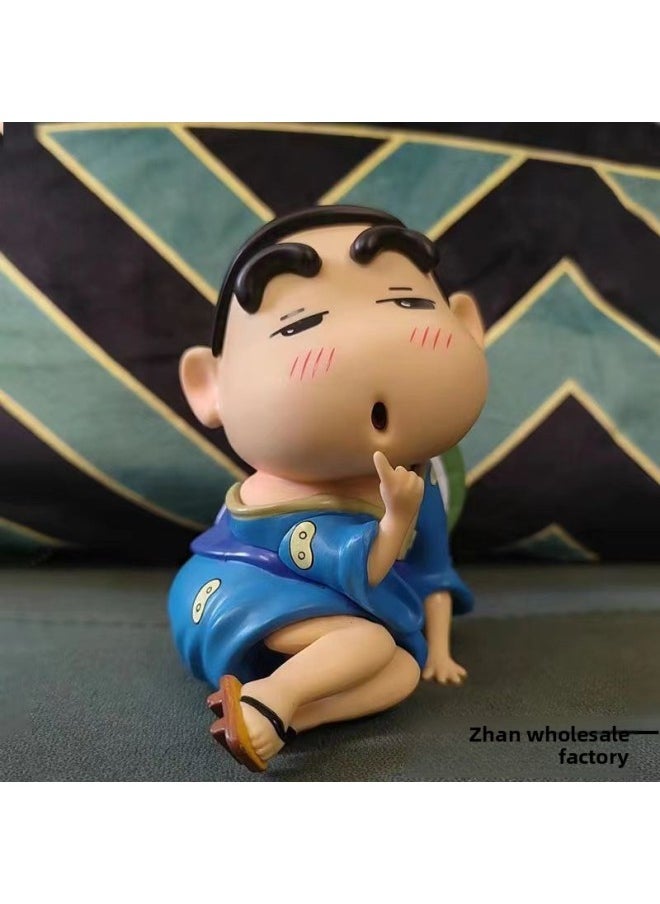 Generic - Funny Cute Kimono Crayon Small Girl Car Chassis Office Desktop Animation Decoration Doll Handmade-Color:[single] Kimono-xiaoxin- 8cm-Specifications:Collect + Follow Priority And Receive Traceless Glue - Image 1