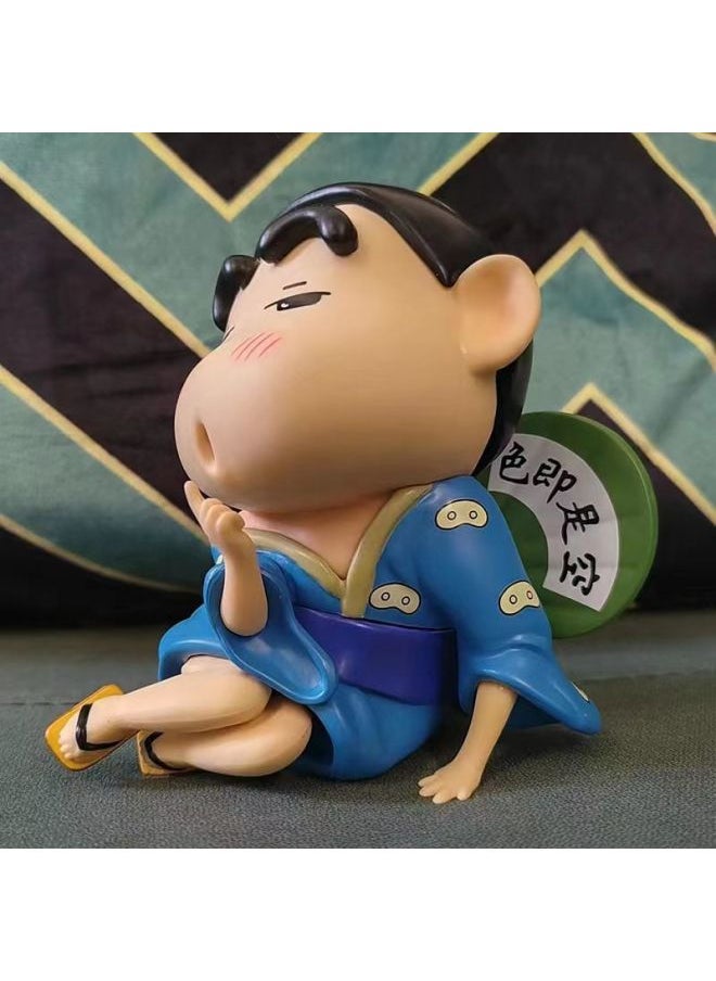 Generic - Funny Cute Kimono Crayon Small Girl Car Chassis Office Desktop Animation Decoration Doll Handmade-Color:[single] Kimono-xiaoxin- 8cm-Specifications:Collect + Follow Priority And Receive Traceless Glue - Image 1