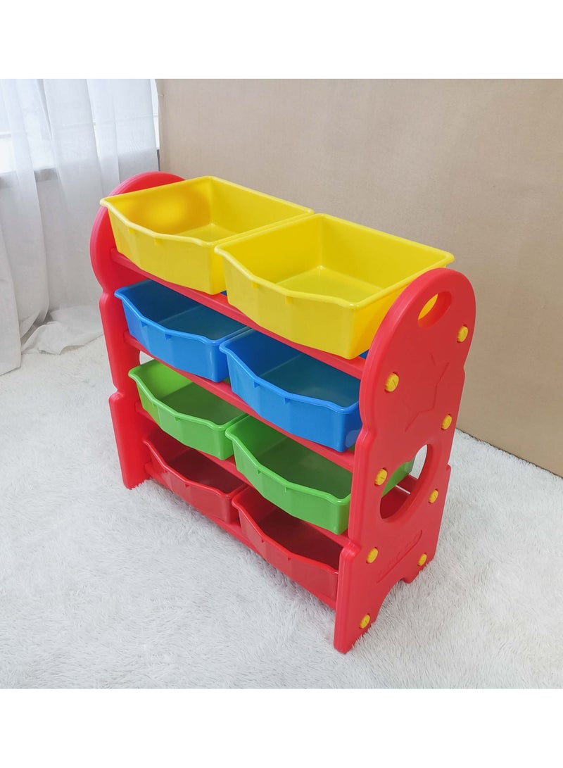 Home Elements Kids Multi-Bin Toy Organiser Storage Rack Multi Colour  - Image 3
