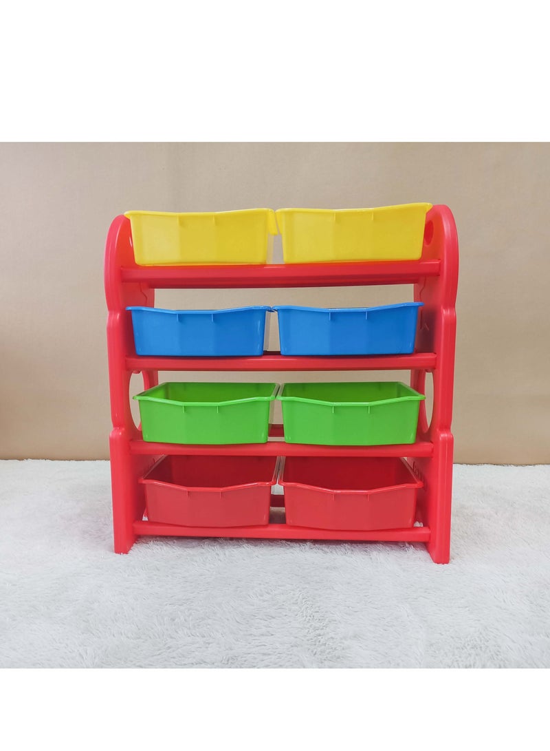 Home Elements Kids Multi-Bin Toy Organiser Storage Rack Multi Colour  - Image 2
