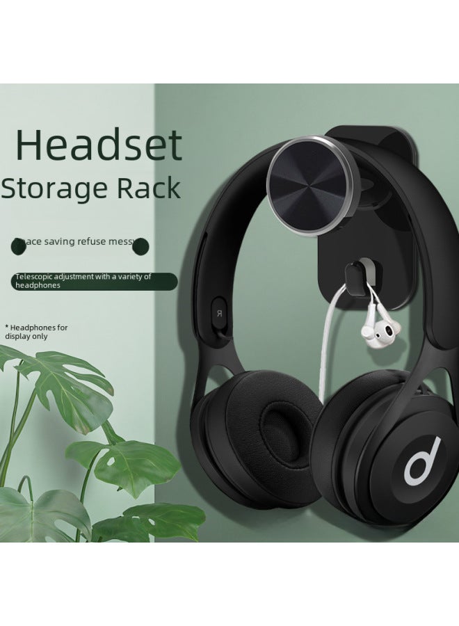 Neutral Headset Hook Head-mounted Paste Wall Punch-free Headset Wall-mounted Computer Earphone Rack Hat Key Hook - Image 2