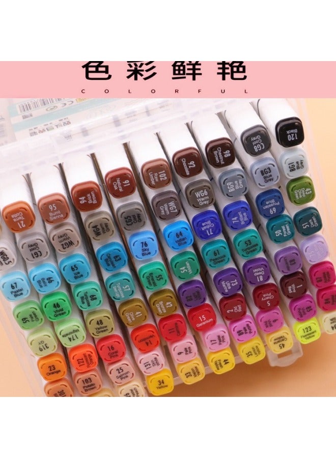 HELPS Double-ended Marker Pen Set Oily Multi-color Hook Pen Student Hand-painted Watercolor Pen Boxed Children's Paintbrush - Image 2