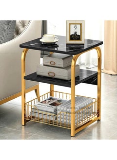 Sofa Side Table Coffee Table High Bedside Table,Simple Design Sofa Bedside Table,with Multi-Functional Storage Rack,Suitable for Living Room,Study,Bedroom