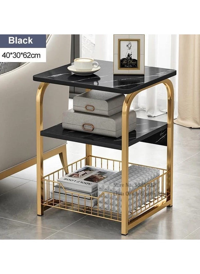 DubaiGallery Sofa Side Table Coffee Table High Bedside Table,Simple Design Sofa Bedside Table,with Multi-Functional Storage Rack,Suitable for Living Room,Study,Bedroom  - Image 3