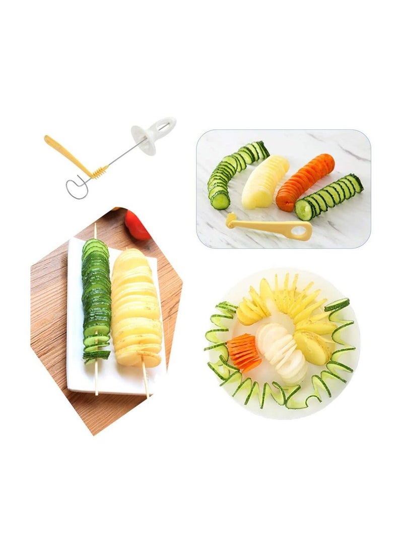 Y&D Potato Slicer, Slicer Spiral Cutter, Tornado Fry Vegetable Spiralizer Chips Maker with 4 stainless steel Sticks, Fancy Gadgets  - Image 2
