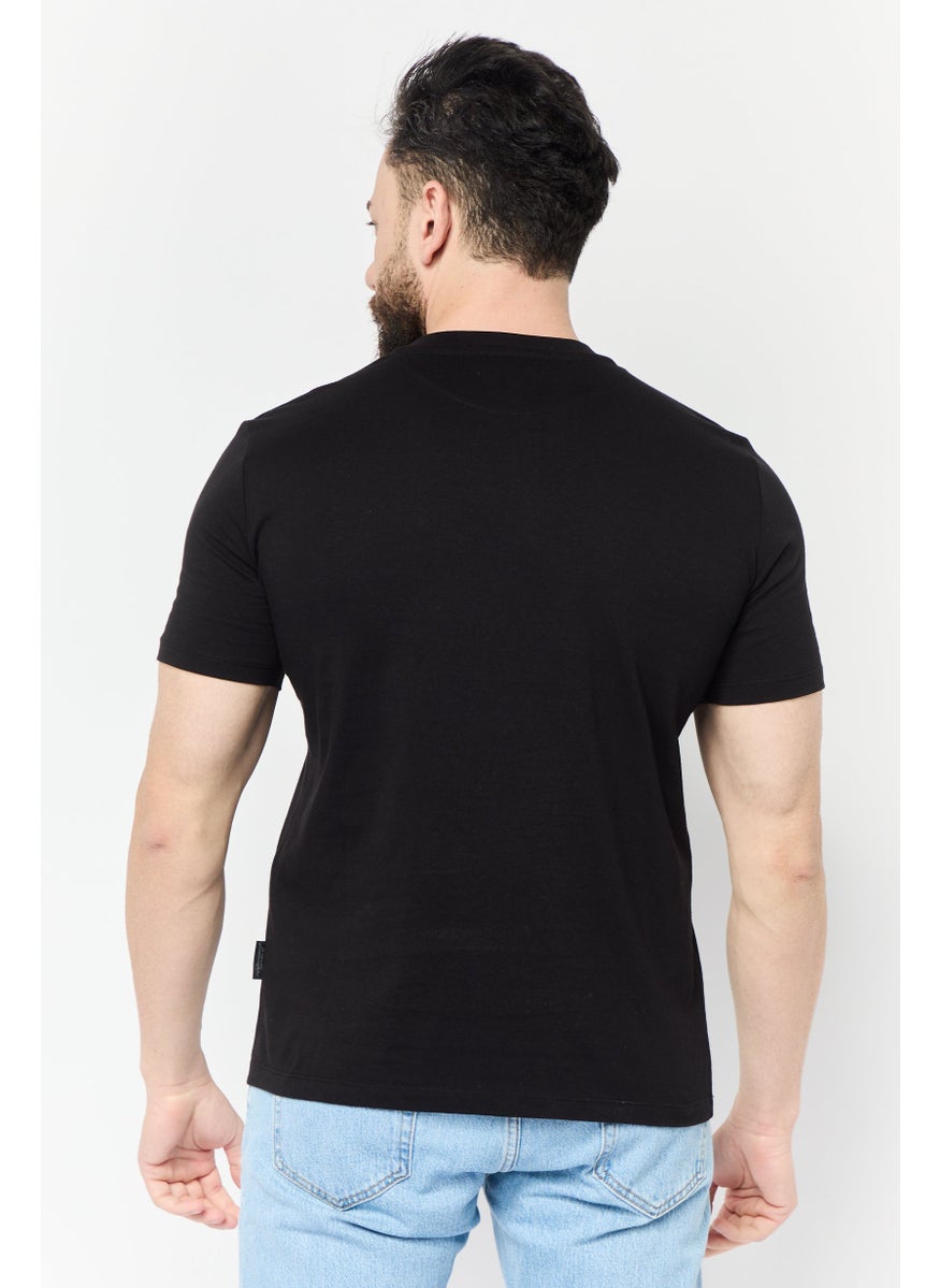 LAMBORGHINI Men Crew Neck Short Sleeves Graphic Print T-Shirt, Black  - Image 4