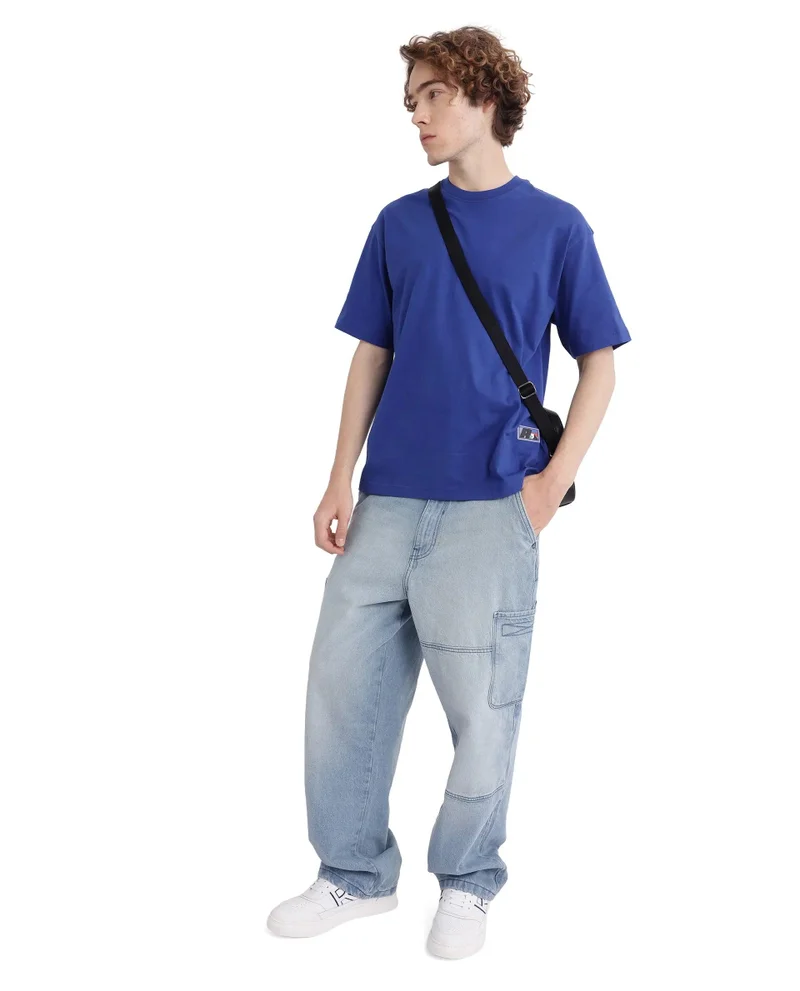Rare Rabbit Men's Hd Back Print With Label Details Oversized T-Shirt