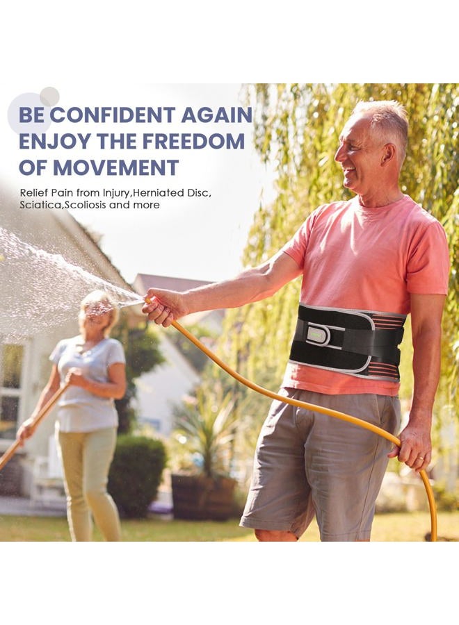 KONSEDIK Back Brace for Herniated Disc,Lower Back Pain Relief,Strain,Adjustable Lumbar Support Belt,with 6 Stays and Removable 3D Pad,for Men and Women Work,Lifting,Sciatica,Scoliosis(Small) - Image 4