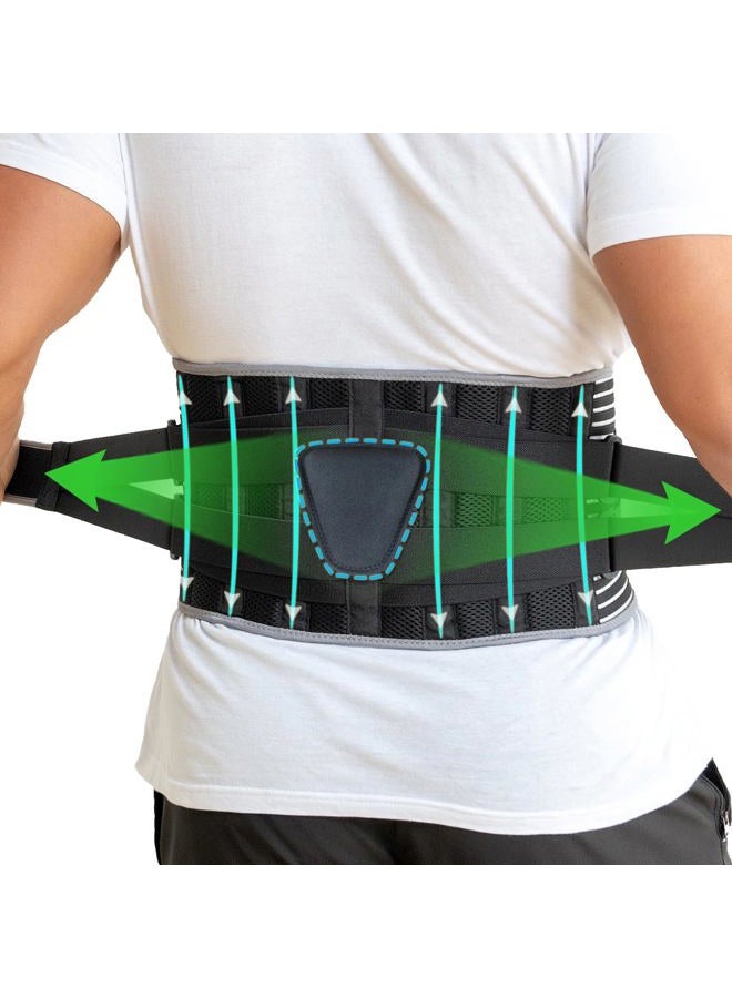KONSEDIK Back Brace for Herniated Disc,Lower Back Pain Relief,Strain,Adjustable Lumbar Support Belt,with 6 Stays and Removable 3D Pad,for Men and Women Work,Lifting,Sciatica,Scoliosis(Small) - Image 1