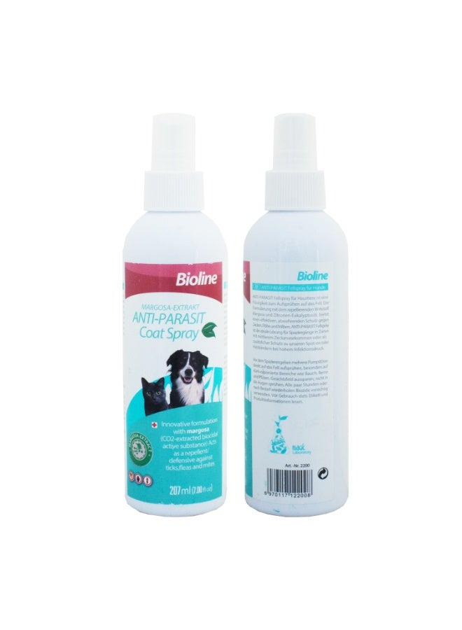 بايولاين بخاخ بايولاين المضاد للطفيليات لفراء الكلاب والقطط للحماية من البراغيث والقراد 207 مل - Image 2