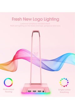 onikuma ONIKUMA Gaming Headphone Stand With White RGB Lighting USB port  - Image 2