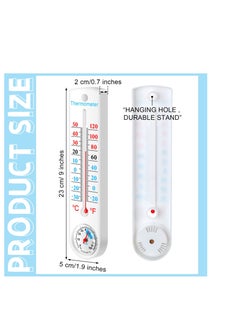 Excefore Vertical Outdoor Indoor Thermometer Hygrometer, Wireless Wall-Mounted Thermometer Humidity, with Fahrenheit Celsius, for Indoor, Greenhouse, Garden, Cellar, Closet, Fridge (6 Pcs)  - Image 2