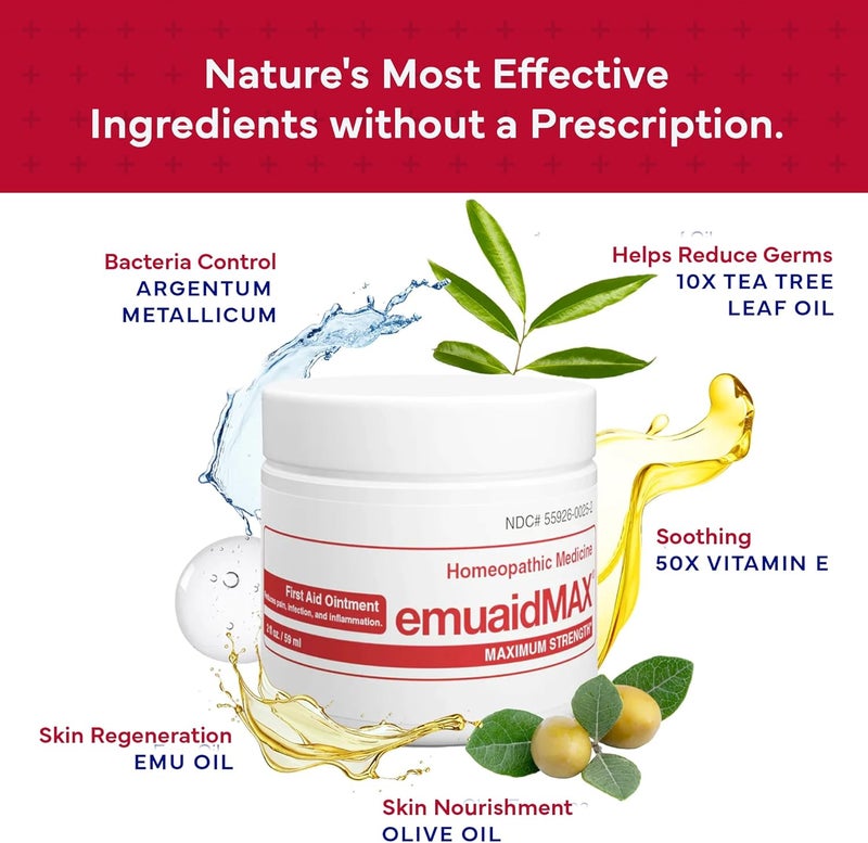 emuaid EMUAIDMAX Ointment for Itchy Skin Maximum Strength Treatment for Athletes Foot Psoriasis Jock Itch Rash Eczema Cold Sores Blisters and Yeast Infection 05oz - Image 3