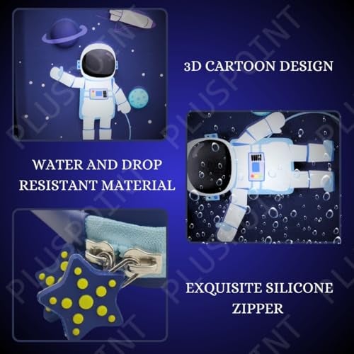 PLUSPOINT 3D Astronaut Pencil case Space Theme Large Capacity Premium Stylish EVA Case Embossed Compass, School Supply Organizer for Students, Stationery Box, Cosmetic Zip Pouch Bag - Image 3
