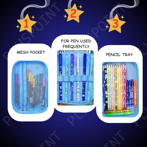 PLUSPOINT 3D Astronaut Pencil case Space Theme Large Capacity Premium Stylish EVA Case Embossed Compass, School Supply Organizer for Students, Stationery Box, Cosmetic Zip Pouch Bag - Image 4