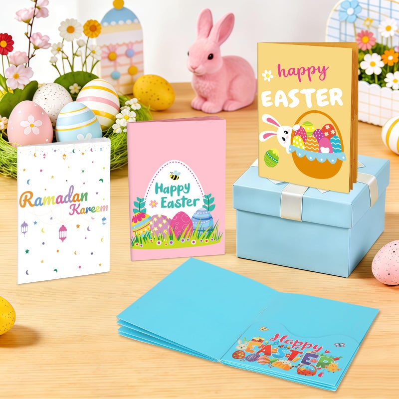 Sereliy 4 Sets Easter Gift Card Book, Happy Easter Money Holder Cards with Envelopes, Spring Bunny Gift Card Booklet Organizer for Family, Friends - Image 3