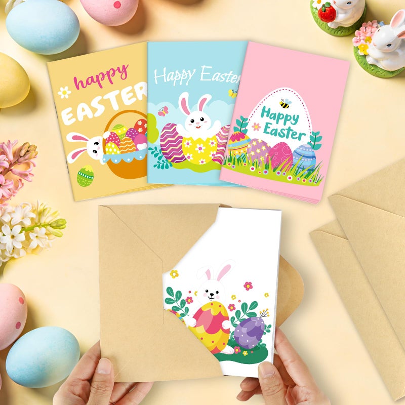 Sereliy 4 Sets Easter Gift Card Book, Happy Easter Money Holder Cards with Envelopes, Spring Bunny Gift Card Booklet Organizer for Family, Friends - Image 5