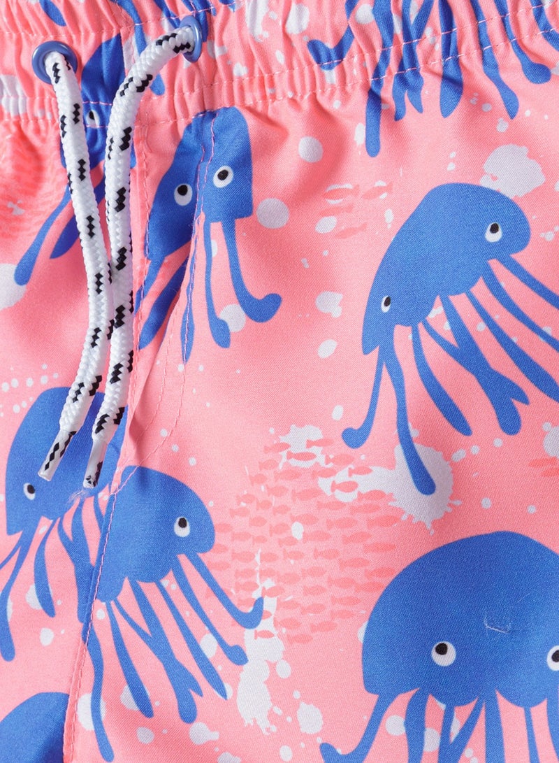 MINOTI Boys' Swim Shorts with Elastic Waist and Adjustable Drawstring  - Image 3