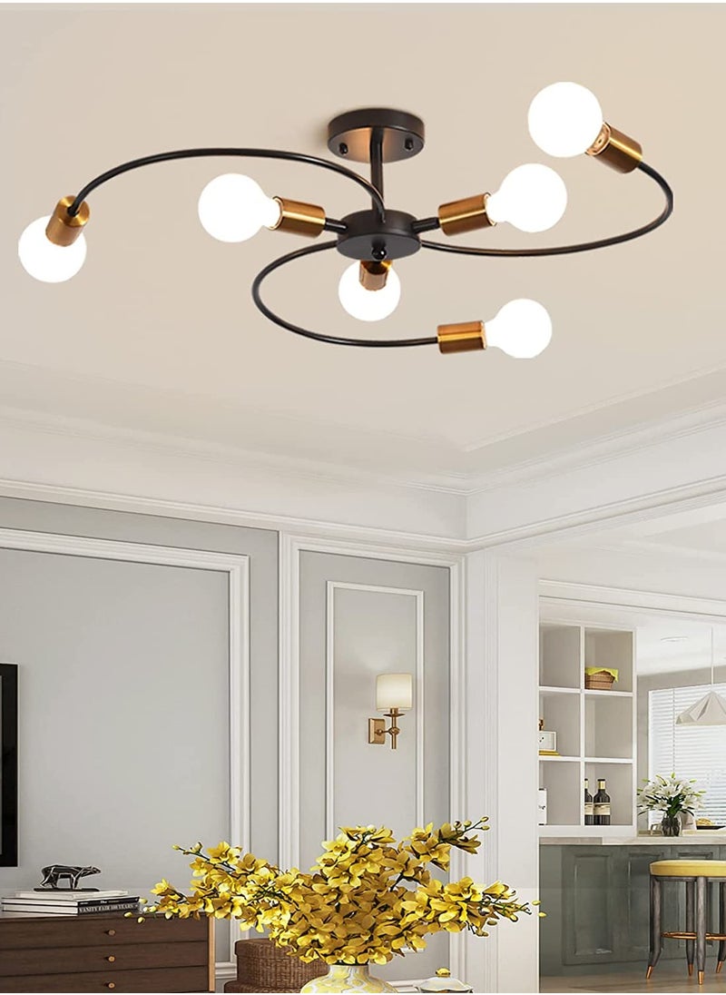 Cluc - Steco Turn Chandelier - 6 Branches - Black - Image 1