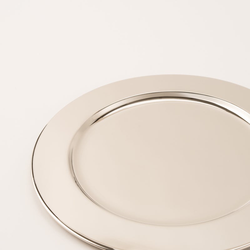 La Mesa Oulfa silver metal charger plate - Image 3