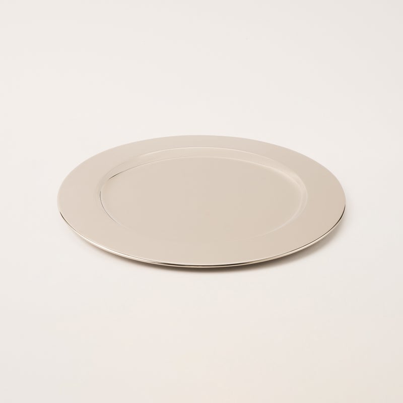 La Mesa Oulfa silver metal charger plate - Image 1