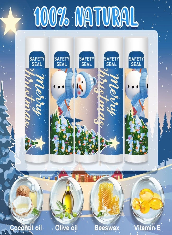 Dmsky 60 Pack Christmas Lip Balm Bulk for Stocking Stuffers, Lip Balm Set for Christmas Gifts, Bulk Christmas Gifts for Women Men, Christmas Party Favors for Teachers Coworkers-Snowman - Image 3