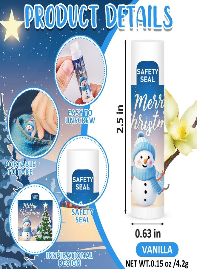 Dmsky 60 Pack Christmas Lip Balm Bulk for Stocking Stuffers, Lip Balm Set for Christmas Gifts, Bulk Christmas Gifts for Women Men, Christmas Party Favors for Teachers Coworkers-Snowman - Image 2