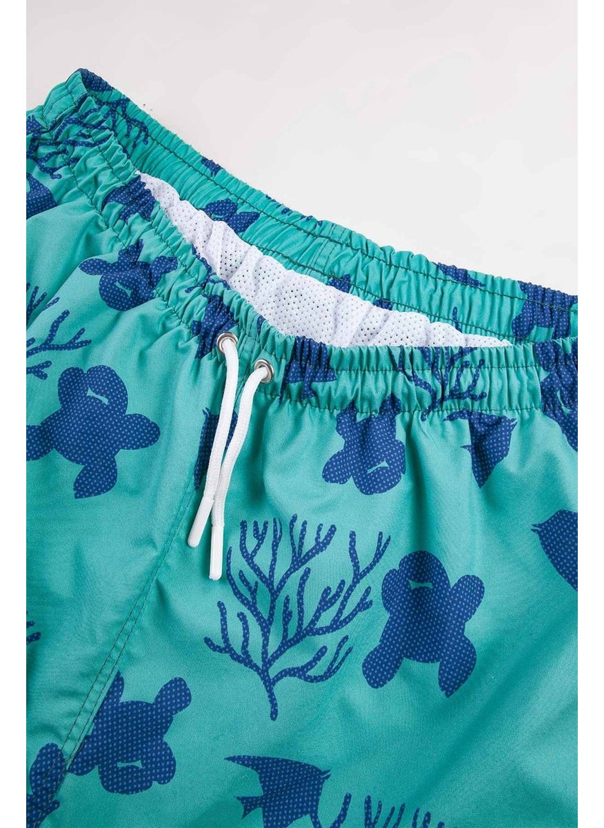 Gold Class Kidswear Water Repellent Printed Green Boys Swim Shorts  - Image 4