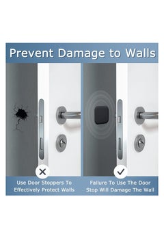 Halamine 6-Piece Door Stoppers Wall Protector, Silicone Door Knob Guard Wall Shield, Self Adhesive Silicone Bumper Pad for Wall for Preventing Damage to Cabinet, Handle, Bed  - Image 5