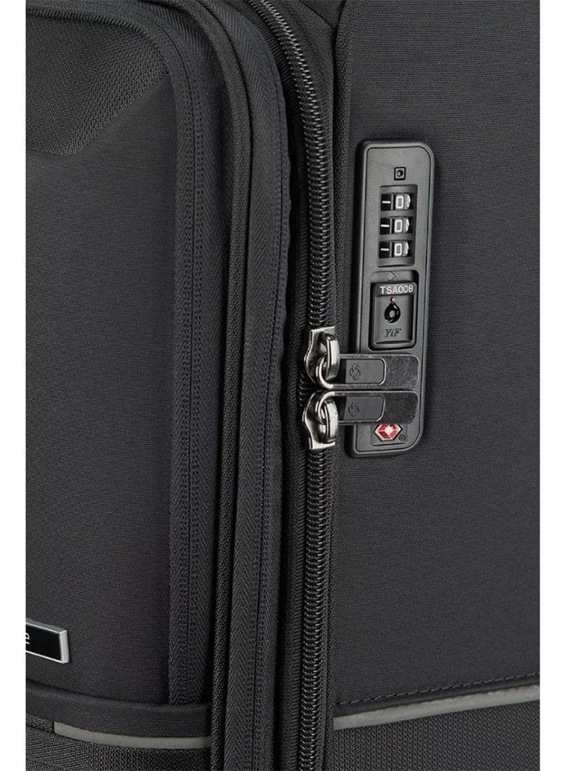 Samsonite 78 73h suitcase check-in size 78 cm / 29 inch, 4 spinner wheels, 100% nylon, black|soft top|front pocket compartment|tsa combination lock|expandable - 10 years international warranty  | Best Price UAE