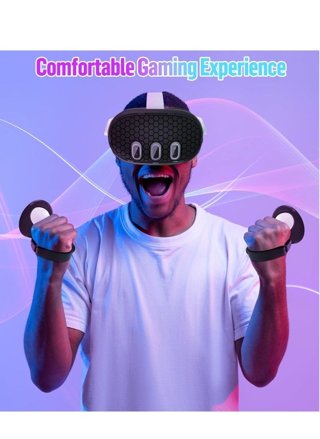 Generic Silicone Cover Set Compatible with Oculus/Meta Quest 3 VR Accessories Protective Cover Includes Controller Grips Front Shell Headset Cover and Face Cover Lens Protector  - Image 2