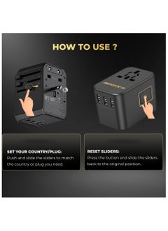 35W GAN  6-in-1 Universal Travel Adapter (Type C/G/A/I) for US/AU/UK/EU | Charger, 3 USB-A, 2 USB-C, 1 AC Socket | European Travel Plug Adapter | International Power Adapter | Black - pzsku/ZD0032DF5D4F0FA4EC0E5Z/45/_/1736488639/ed23f16d-255d-48e3-8139-a1f35f8e2779