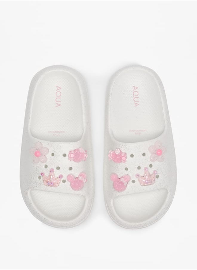 Aqua Accent Detail Slip-On Slide Slippers  - Image 1