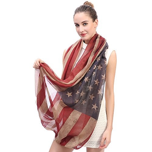 Tovip Vintage America Flag Unisex Shawl Scarf - Image 1