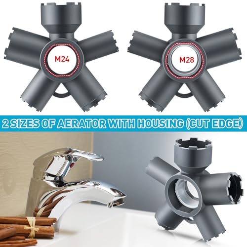 Enhon 10 In 1 Faucet Aerator Key for Sink Faucet Aerator Removal Tool, Screen Removal Tool (Cut Edge & Round), M16.5/M21.5/M22/M24/M28, Ideal Repairs Replacement for Bathroom - Image 5