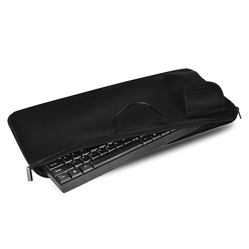 AF-WAN Wireless Keyboard Portable Case storage bag - Dustproof, Waterproof, Shockproof for Dell KM3322W/HP 230/HP 330 Wireless Keyboard and Mouse Combo (Black) - Image 4