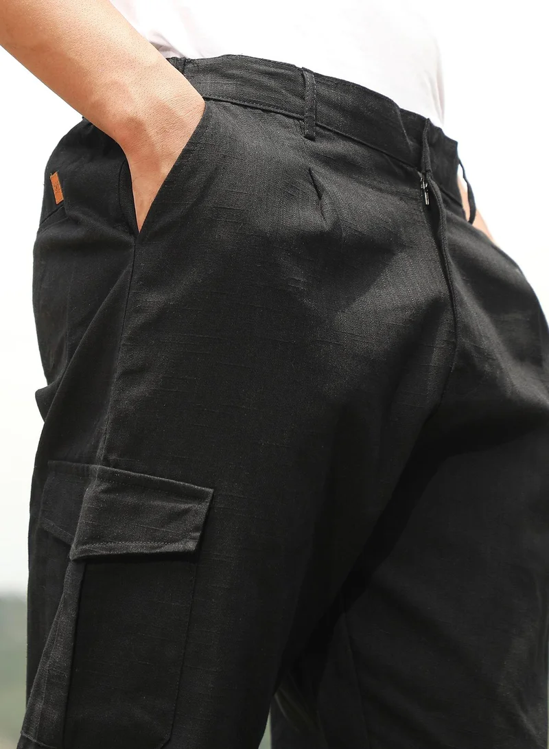 Campus Sutra Lightweight - Pleated Utility-Tapered Trousers