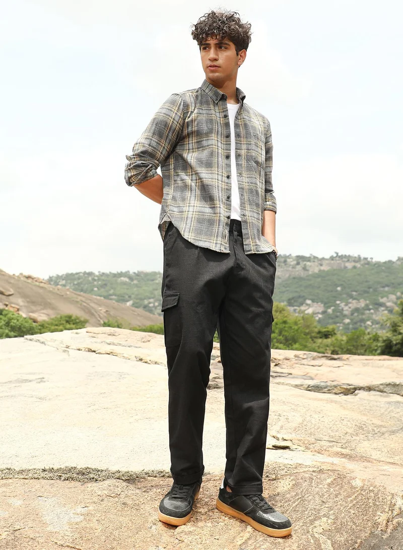 Campus Sutra Lightweight - Pleated Utility-Tapered Trousers
