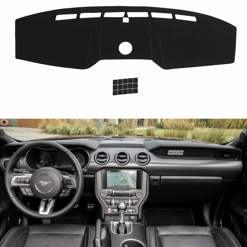 KEYOOG Dashboard Cover Dash Mat Fit for Ford Mustang 20232015 Not Fit Mustang MachECar Dash Board Mat AntiGlare CarpetNonSlip Pad Sunshield Protector Black