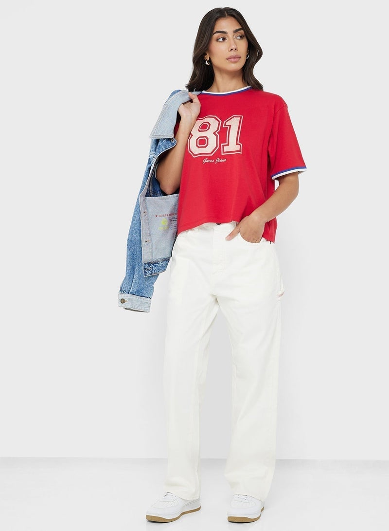GUESS Varsity Detail Graphic Boxy Tee - Image 4