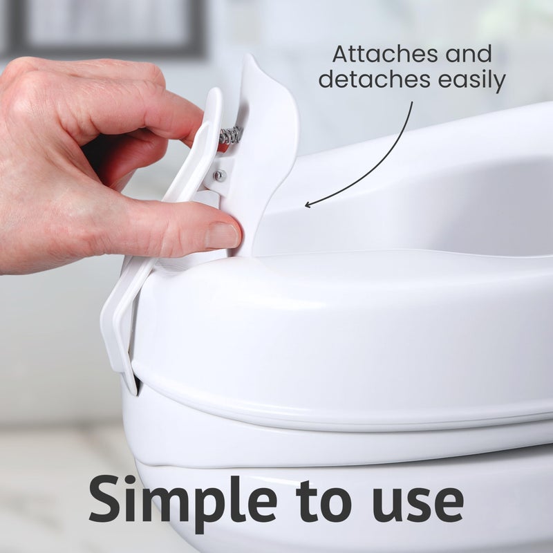 Homecraft Savanah Splash Guard, Urine Deflector Guard with Clip to Easily Attach to Toilet Seats, Seated Position Commode Guard for Deflecting Liquid Downward to Prevent Accidents, Easy to Clean - Image 5